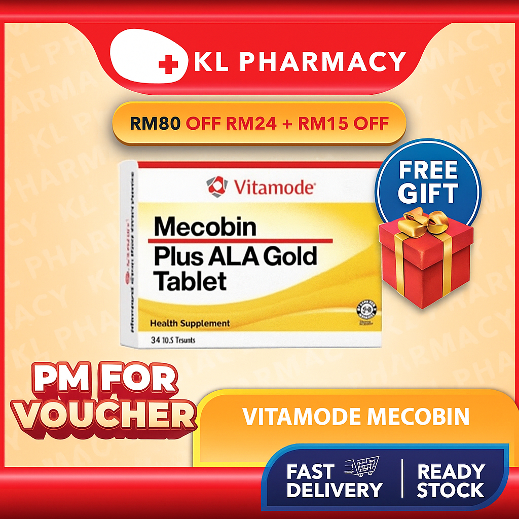 (FREE 1 GIFT) Vitamode mecobin plus ala gold tablet 30's | Shopee Malaysia