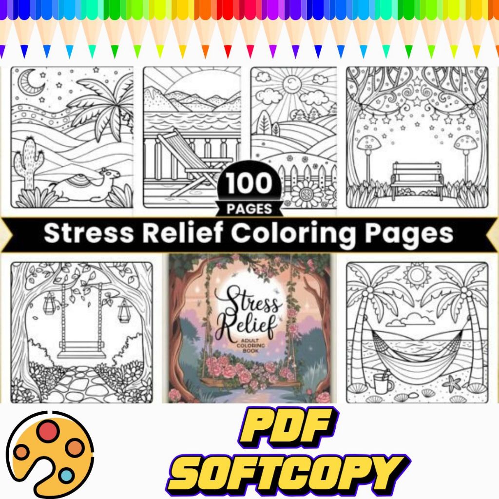 [PDF] 100 Pages Coloring Book Stress Relief - Colouring Book For Adult ...