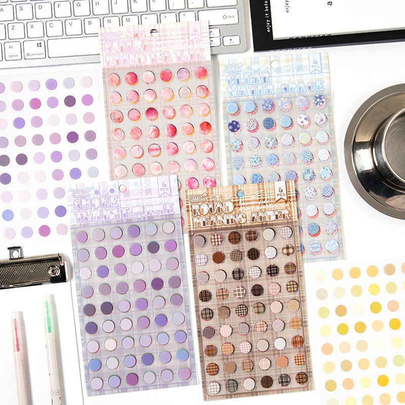 324pcs Small Round Sticker 6 Sheet Mini Polka Dot Sticker DIY PET ...
