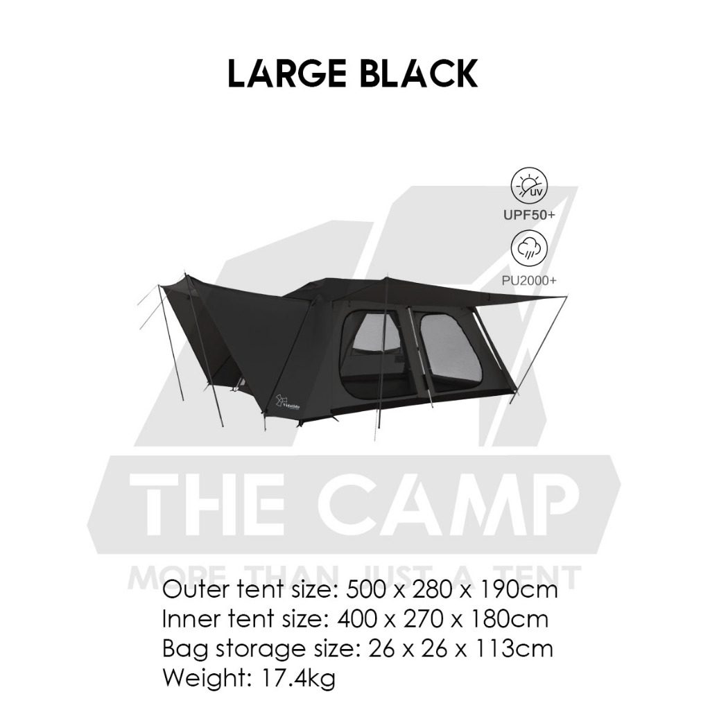 Vidalido Vicore Automatic Tent Large Mini Black White Camping