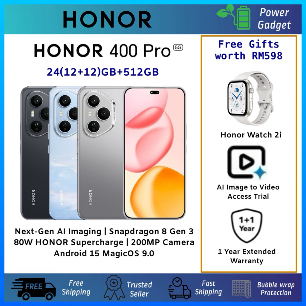 HONOR 400 Pro 24(12+12)GB+512GB Snapdragon 8 Gen 3 Next-Gen AI Imaging