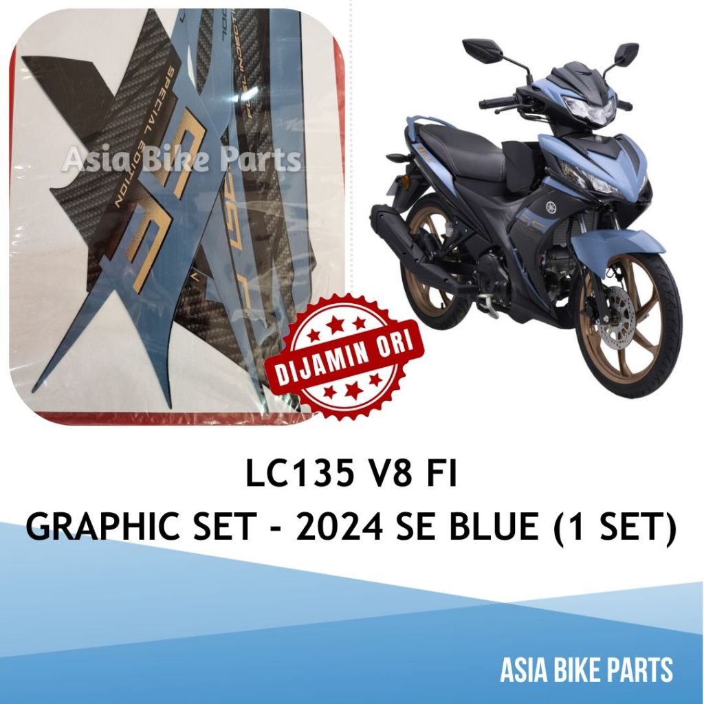 Yamaha Original LC135 V8 FI Graphic Set / Body Sticker / Stripe Stiker ...