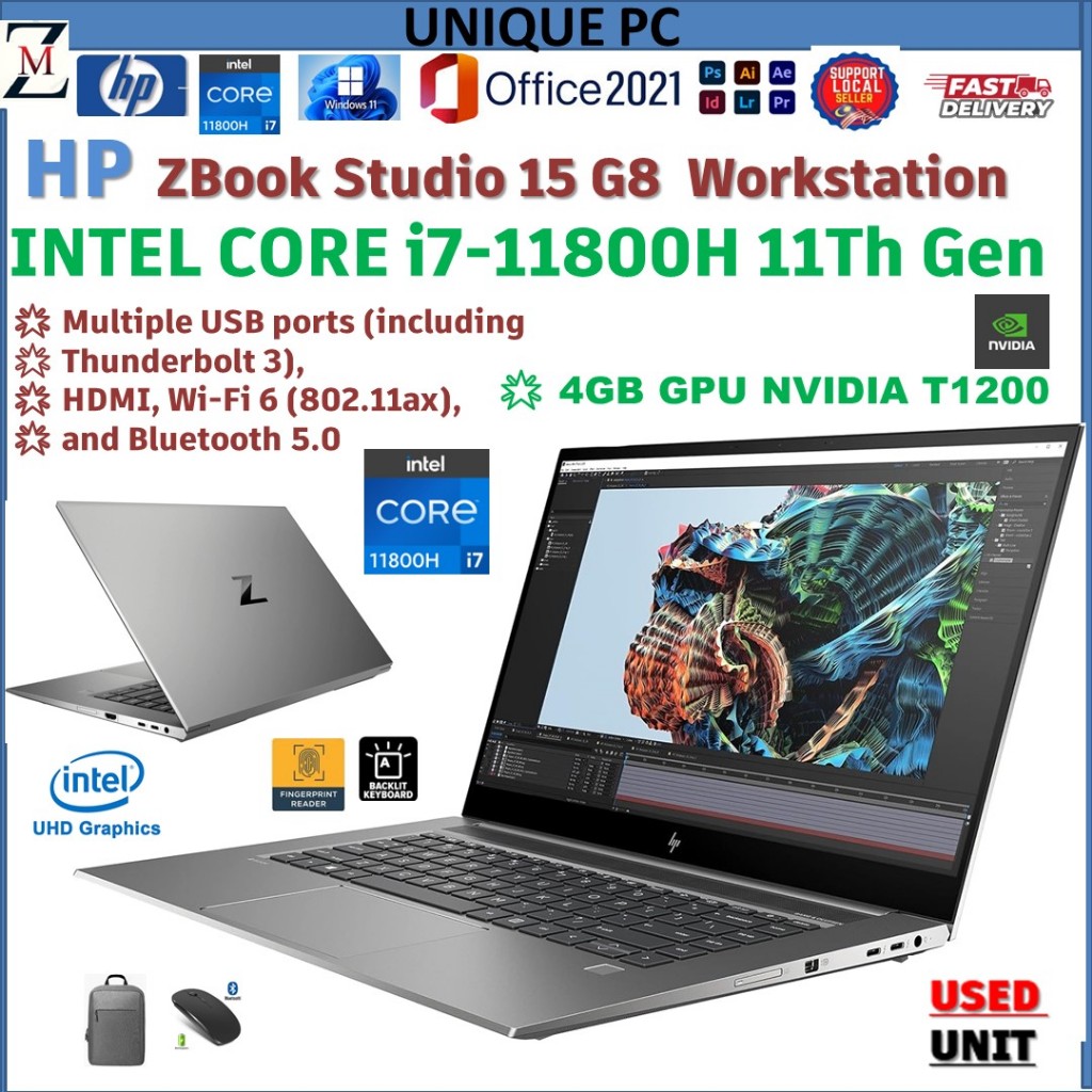 HP ZBook Studio 15 G8 Workstation INTEL CORE i7-11800H-11Th Gen
