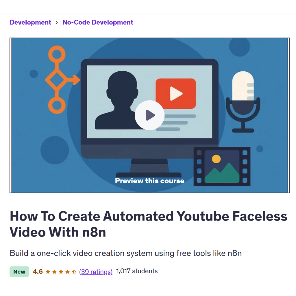 Ai n8n Video Course-How To Create Automated Youtube Faceless Video With ...