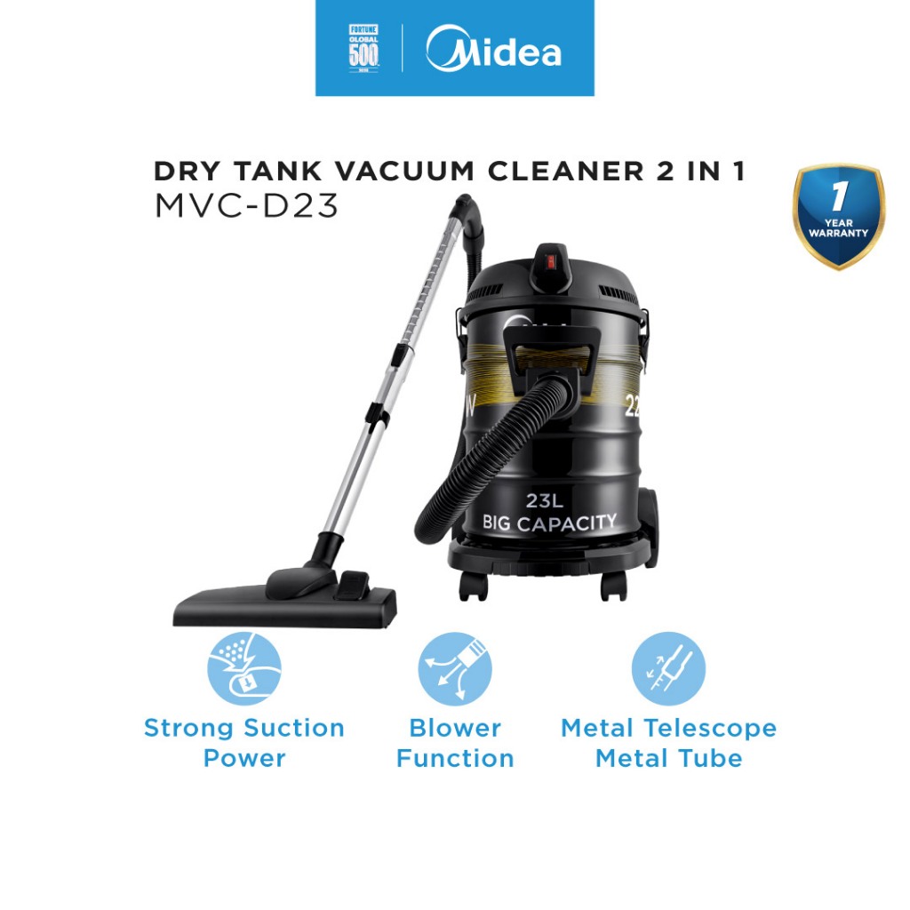 Midea MVC-D23 Dry Tank Vacuum Cleaner 2 In 1 (Blow & Vacuum) | Shopee ...
