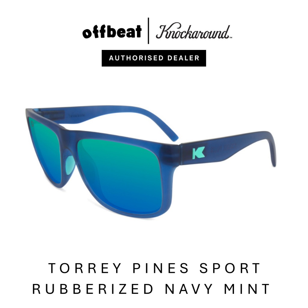 KNOCKAROUND Torrey Pines Sport Rubberized Navy Mint Polarized UV400 ...