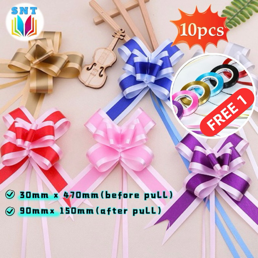 SNT R-XXB 10pcs 30mm Pull Ribbon Riben Reben Ribben Satin Gift Box ...