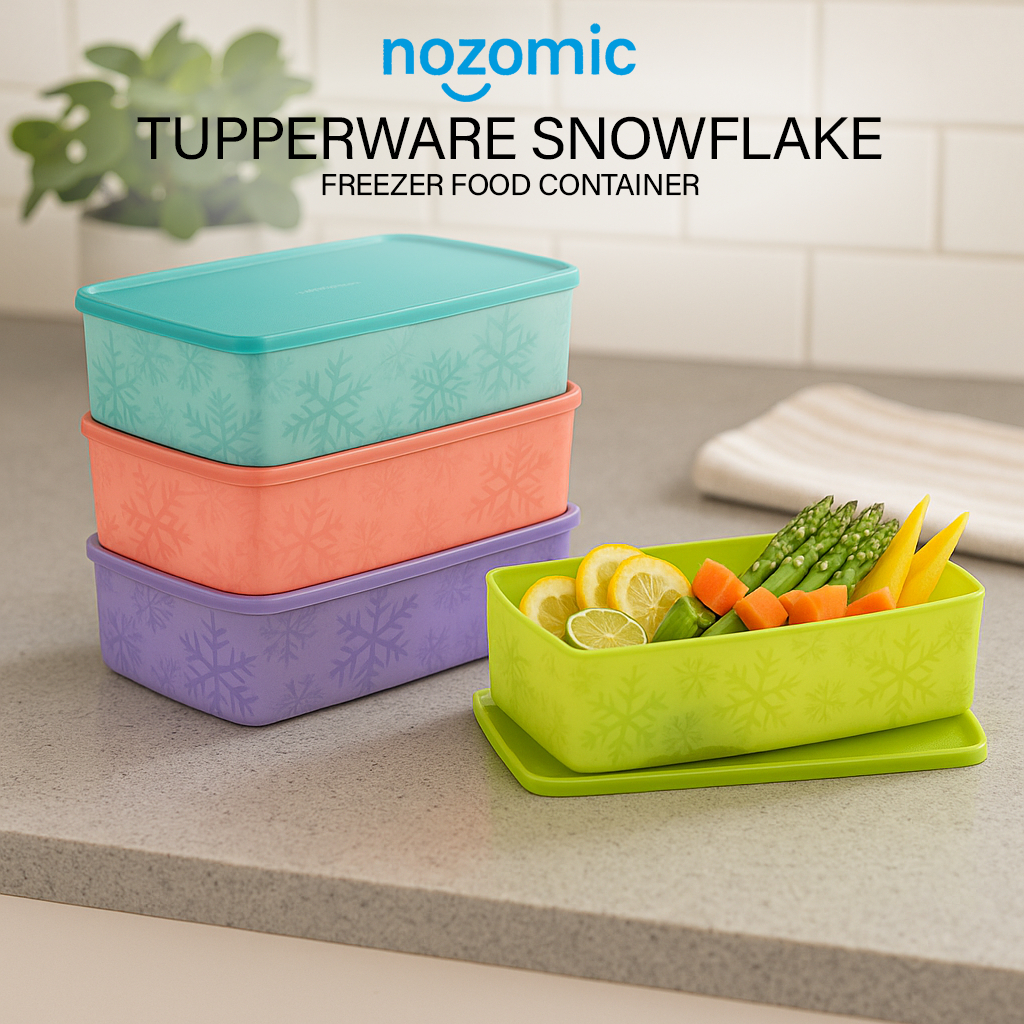 Tupperware Snowflake Double Square Round Freezer Food Container ...