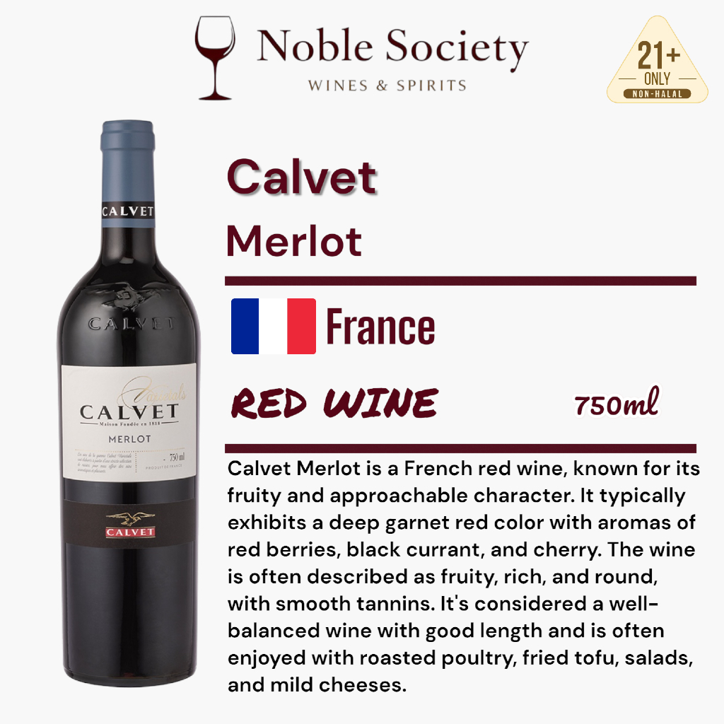 Calvet Merlot 750ml | France Red Wine | Shopee Malaysia