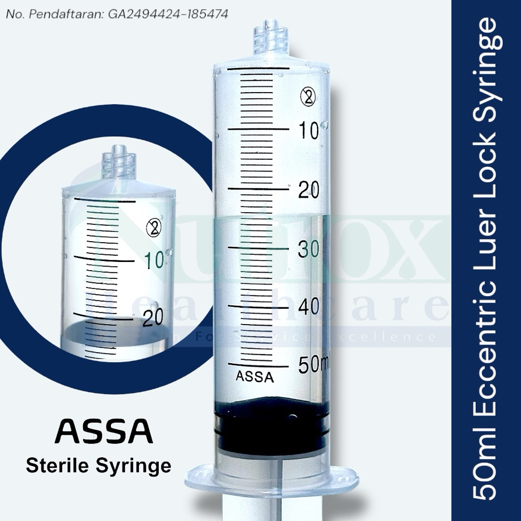ASSA 50ml Eccentric Luer Lock Syringe (1 BOX)(50’s) | Shopee Malaysia