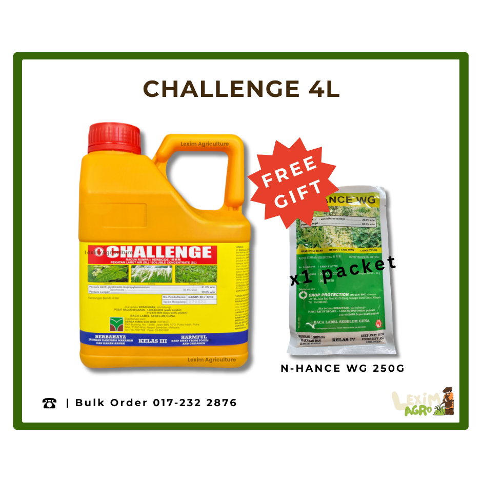 [FREE GIFT!!] CHALLENGE 4L RACUN SERRANGA / HERBICIDE / 杀草剂 / RACUN ...