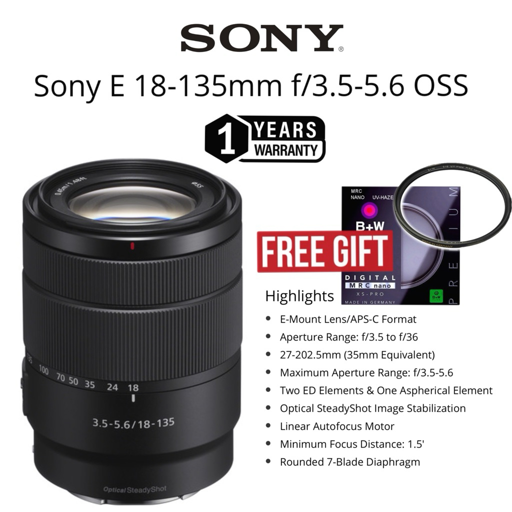 (SONY MALAYSIA SET)(ORI BOX) Sony E 18-135mm F/3.5-5.6 OSS Lens ...