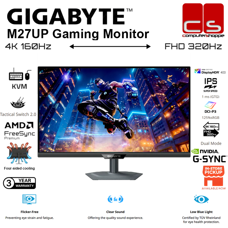 GIGABYTE M27UP 27'' 4K SSIPSUHD/160HZ/1MS/FREESYNC/4K/BUILD-IN SPEAKER ...