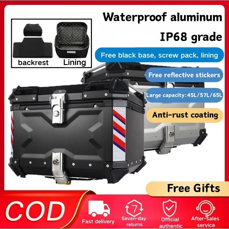 COD] Motor Top Box Motorcycle Box 45L Givi Box Motorcycle With Base Plate Top Box For