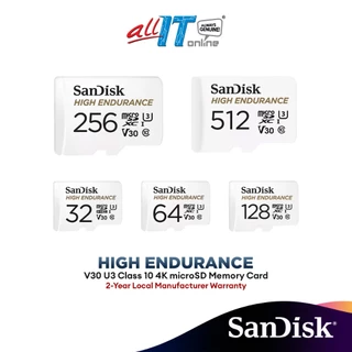 SanDisk High Endurance V30 U3 Class 10 microSD™ with Adapter 32GB/ 64GB/ 128GB/ 256GB/ 512GB Max R: 100MB/s