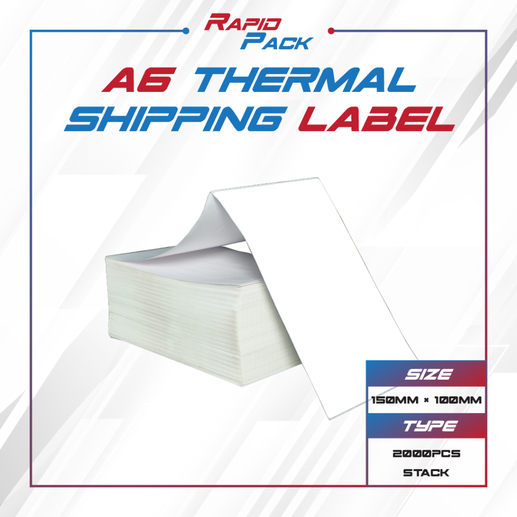 A6 AWB Thermal Sticker 2000pcs Stack Fanfold 100*150mm High Quality ...