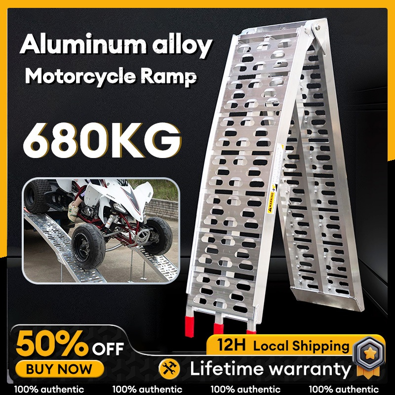 Aluminum Ramp Motorcycle Bike Stage Folding Ladder Ramp Heavy Duty Ramp ...