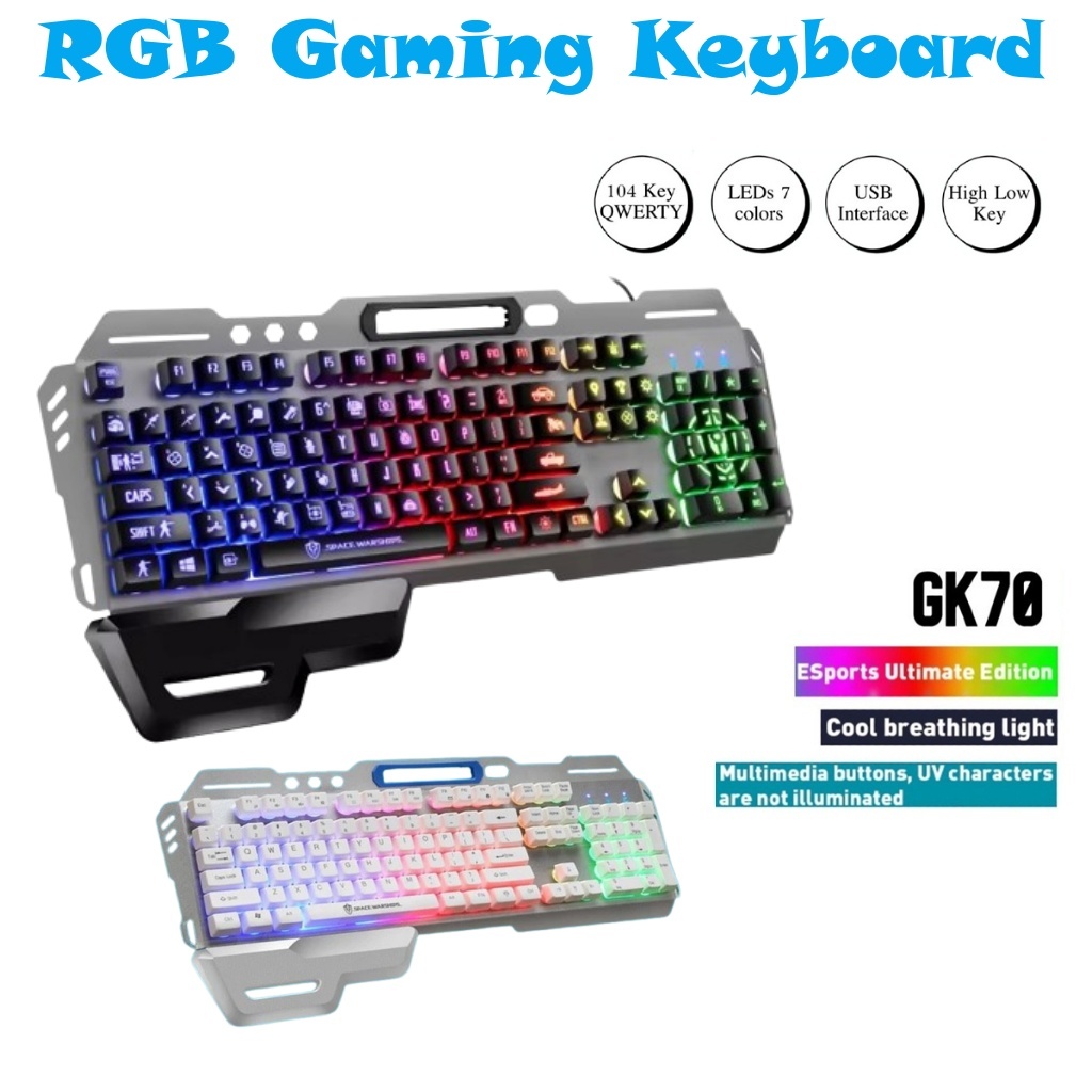 ~Ship From KL~ GK70 Mechanical GAMING KEYBOARD 104keys Colorful LED ...
