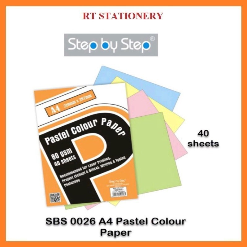 SBS Light Colour Paper A4 80gsm 40 Sheets (5 Mix Colours) SBS 0026 ...