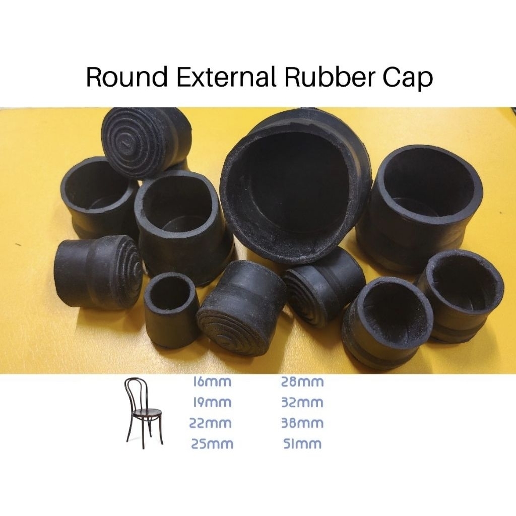 Round External Rubber Cap Cover Getah Hitam Kaki Meja Bulat Furniture ...