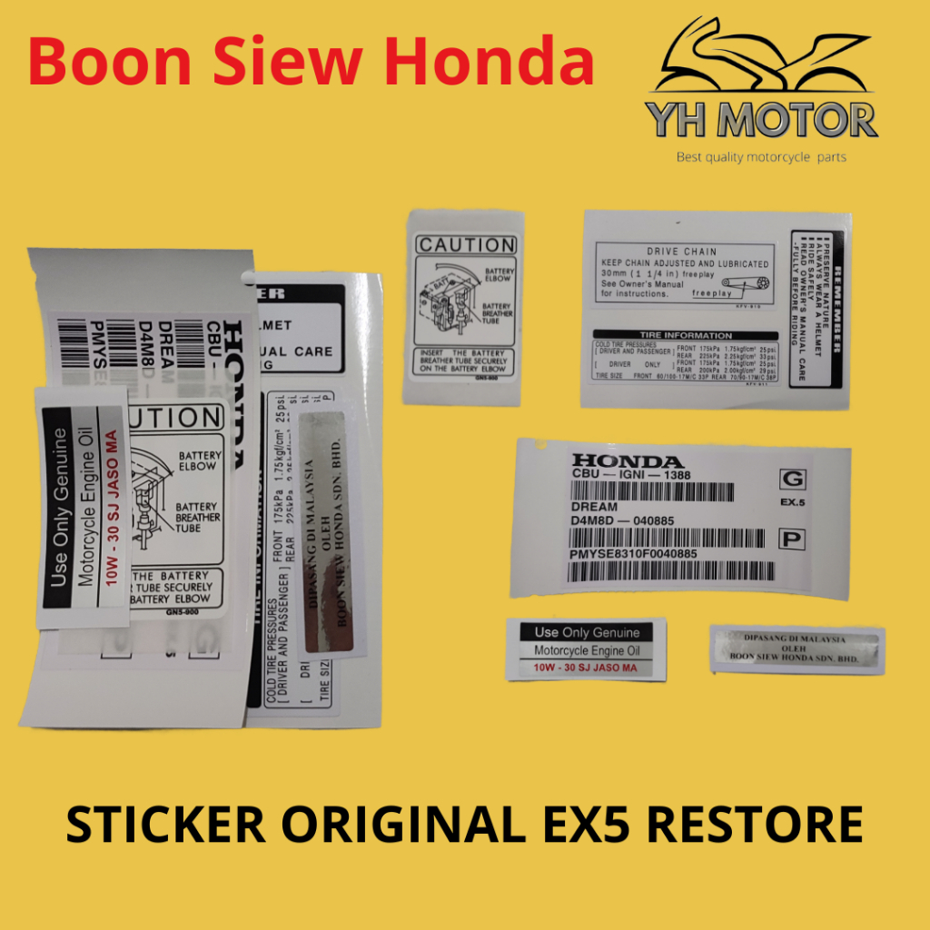 stiker motor ex5 original full set/ sticker original motor ex5/ex5 ...