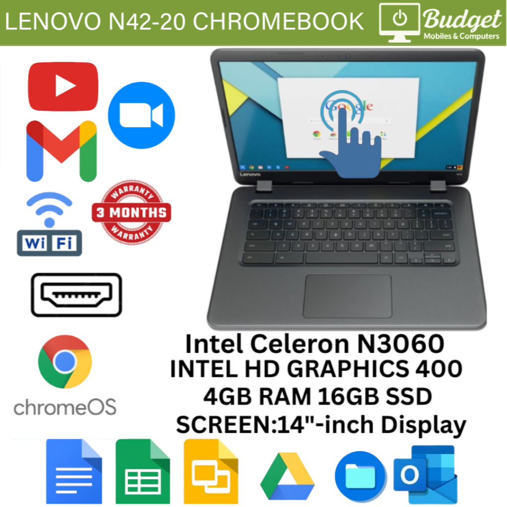 Lenovo N42-20 14 inch intel Celeron N3060 1.6GHz 4GB RAM 16GB SSD