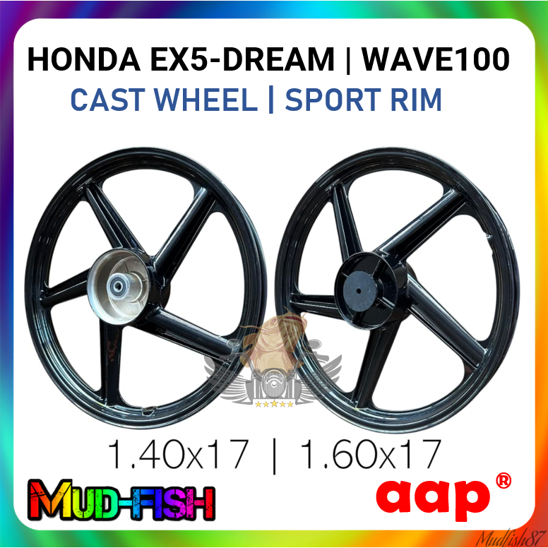 ORIGINAL AAP CAST RIM / SPORT RIM 5L FOR EX5 DREAM | WAVE100 - 140X17 ...