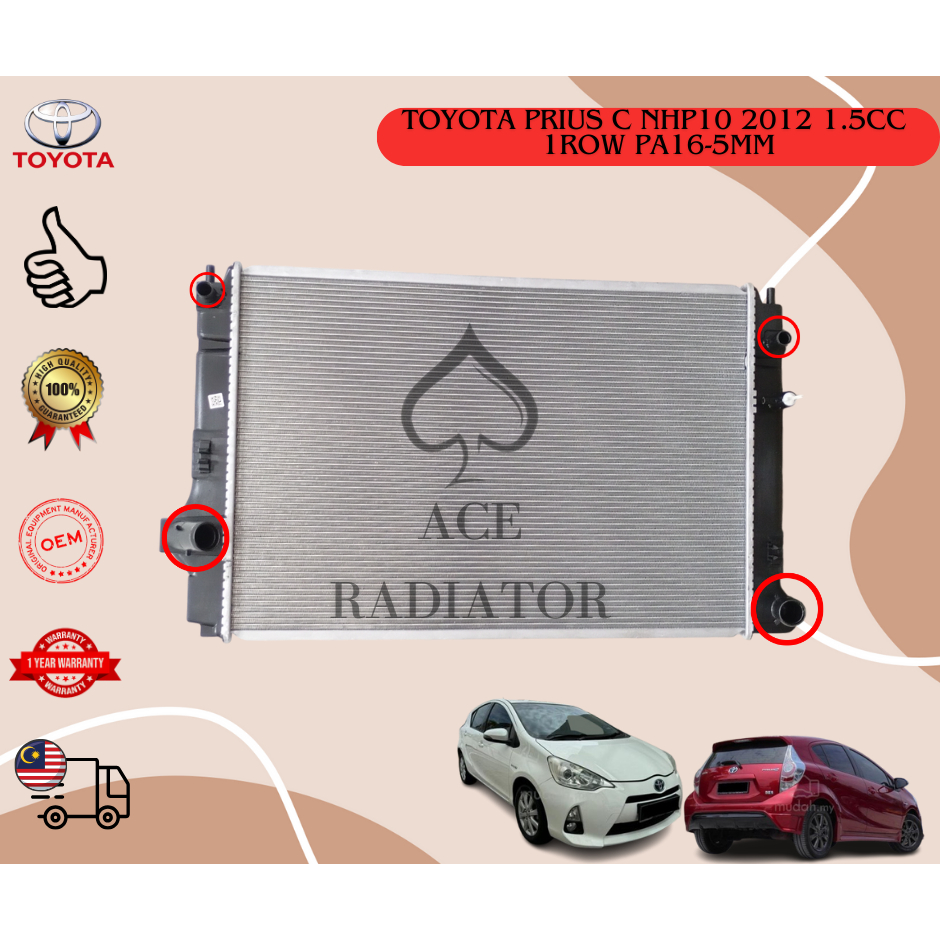 TOYOTA PRIUS C NHP10 1.5CC 2012 CVT OEM RADIATOR ASSY 1ROW PA16-5MM ...
