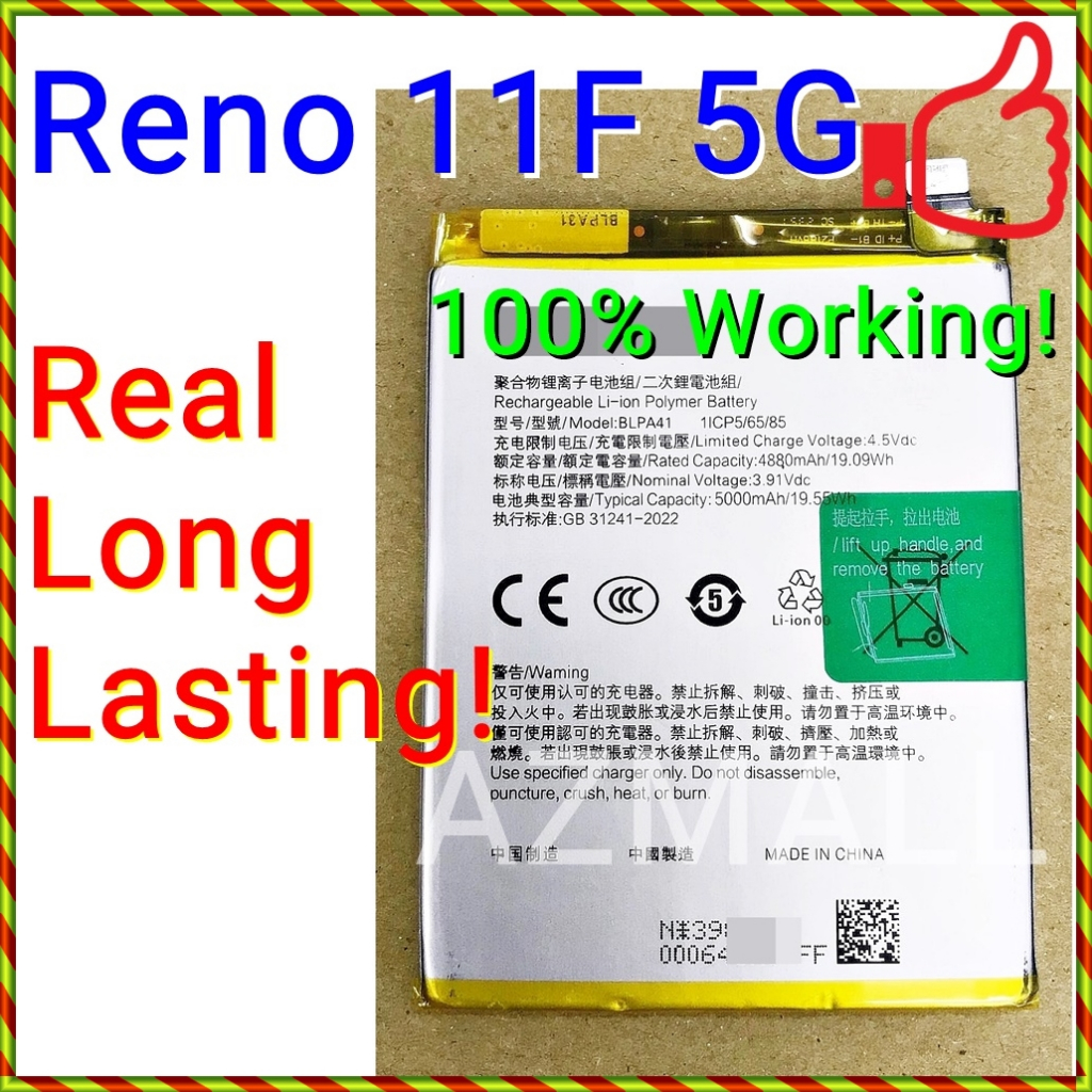 (5000mAh) NEW ORI Real Long Lasting Stable Battery BLPA41 for Oppo Reno ...
