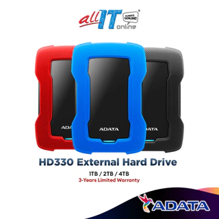 Adata HD330 USB3.0 Portable External Hard Drive HDD With Shock Sensors Protection - Red/Black/Blue (1TB / 2TB / 4TB)