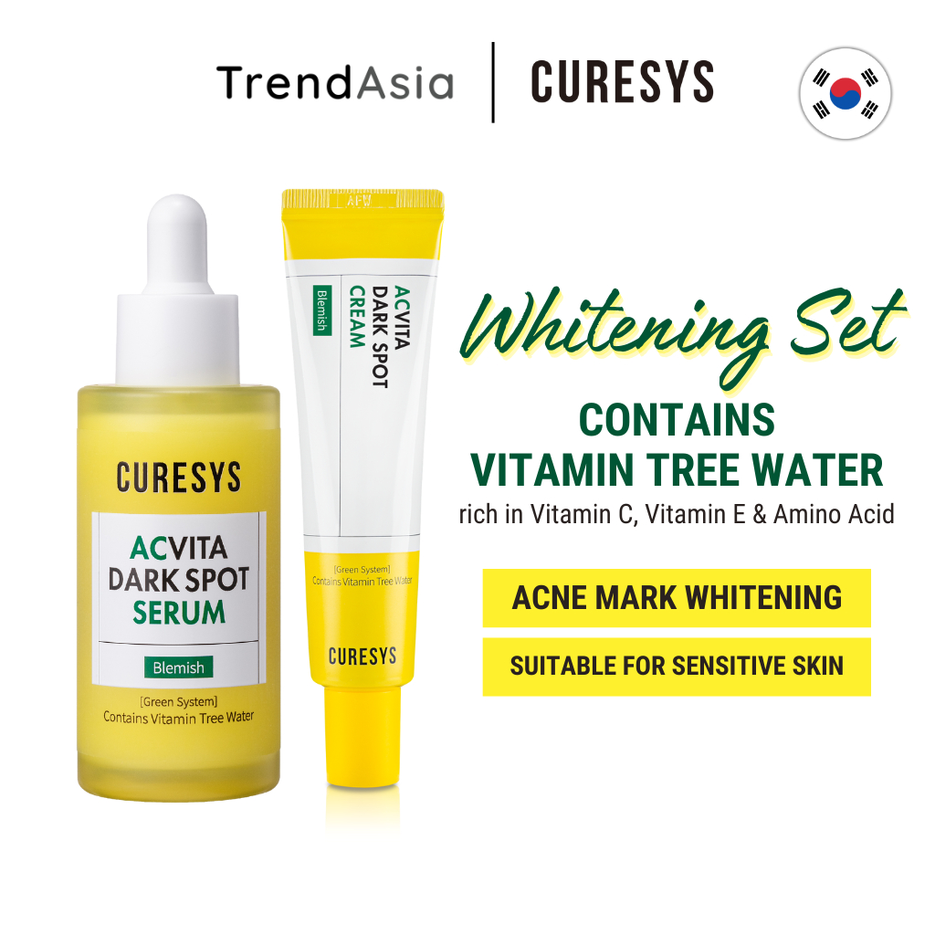 Curesys Acvita Dark Spot Serum(40ml) and Cream Set Vitamin Whitening ...