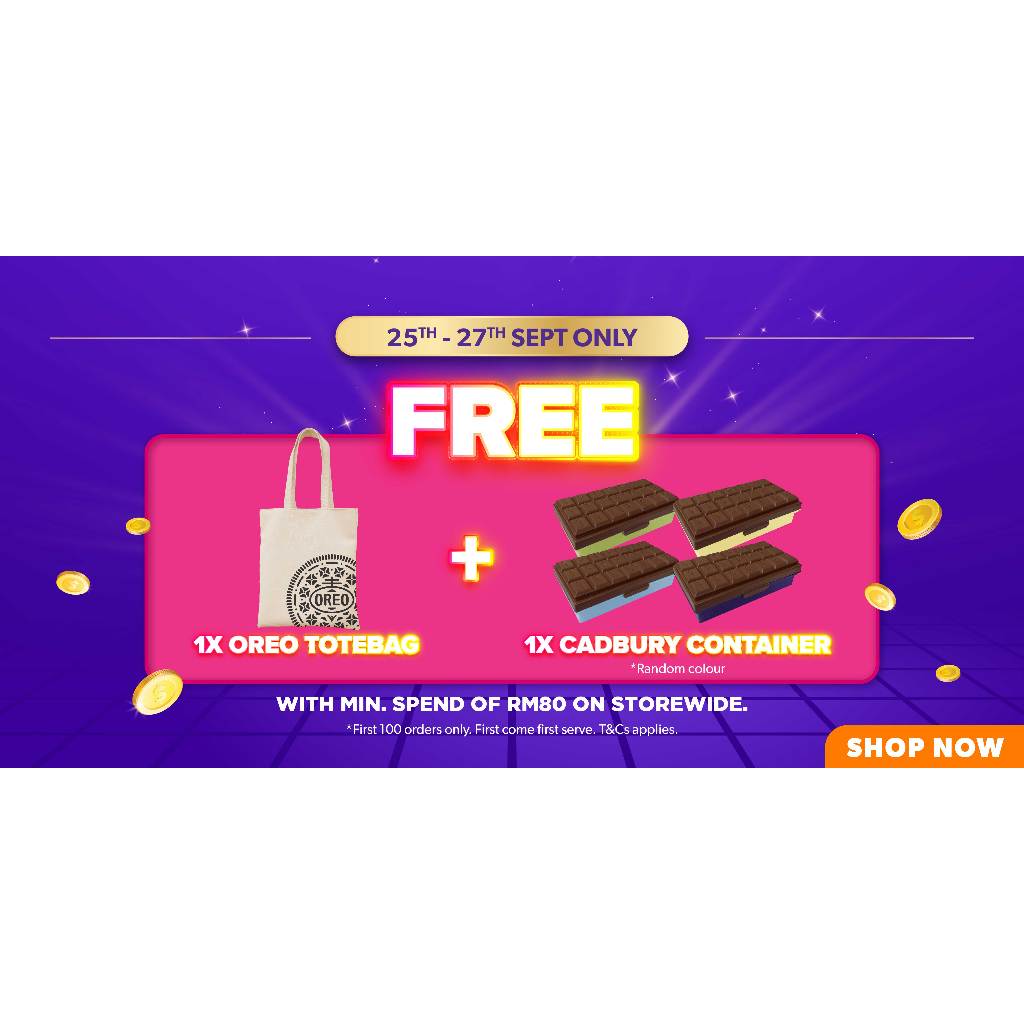 [Not for Sale] OREO Totebag 1pc + Cadbury Tupperware 1pc (Random design ...