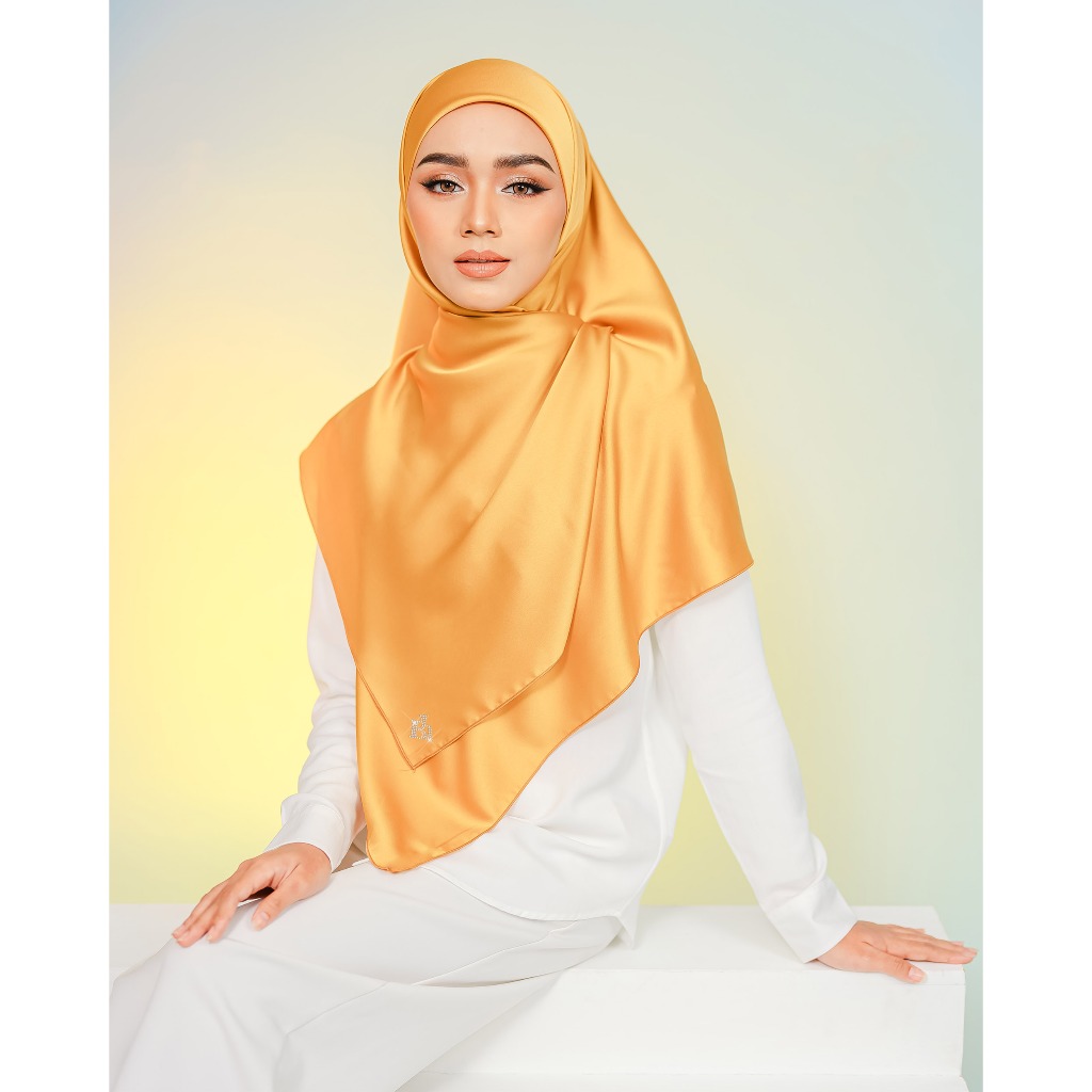 Tudung Eda Satin Silk Plain Original Crystal BH Bidang 45 Bawal House