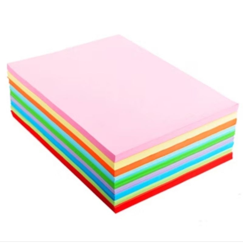 Ready Stock Colour paper 80 gsm random warna terang/warna lembut 25 pcs ...