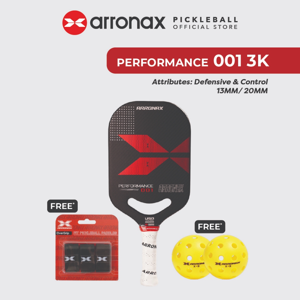 ARRONAX Performance 001 3k Carbon Fiber Pickleball Paddle