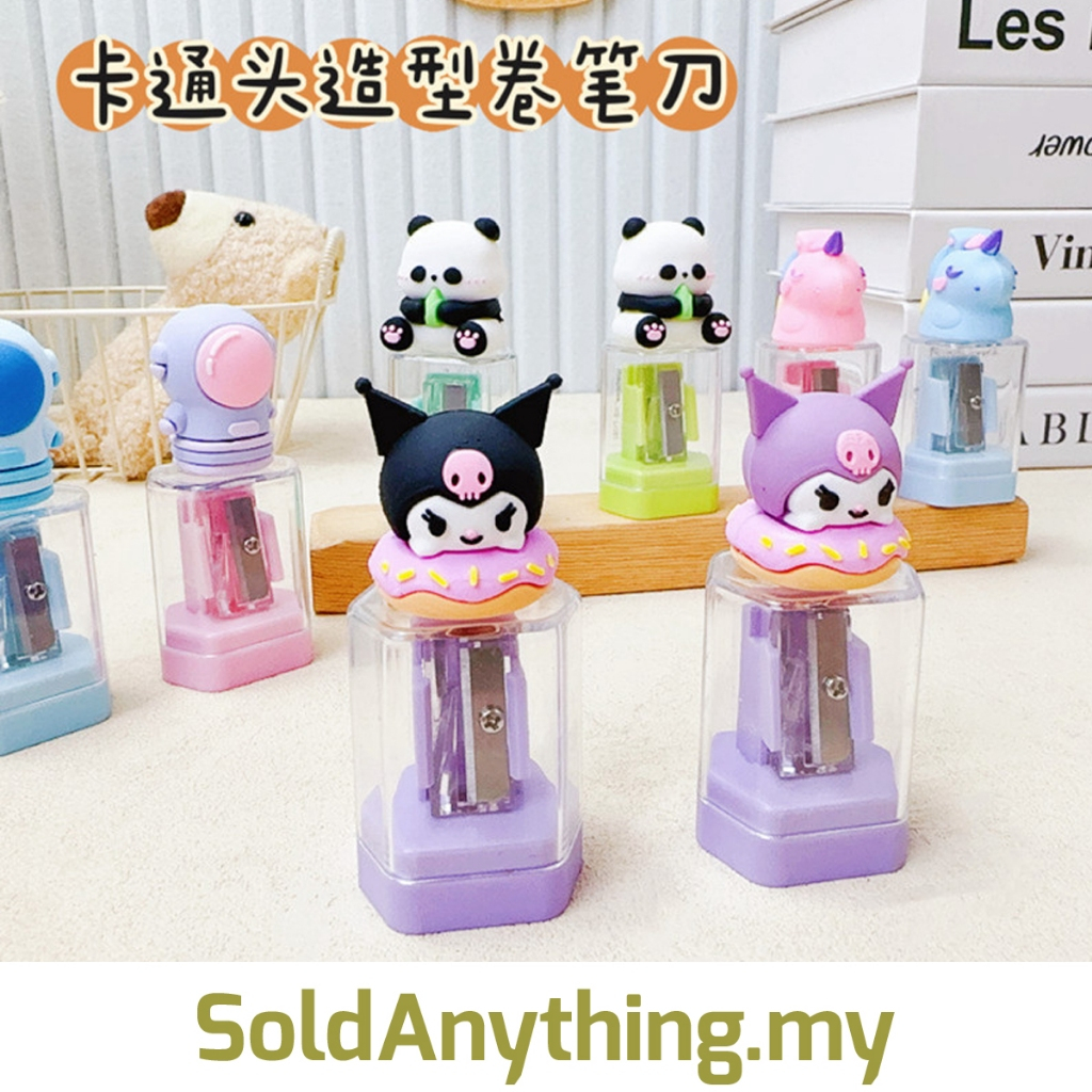 【READY STOCK】1pcs Cartoon Pencil Sharpener Panda Sanrio 3D Kuromi ...