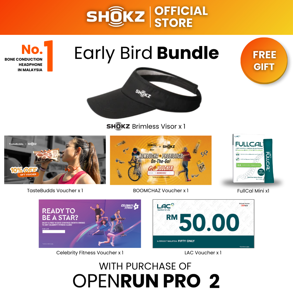 [NOT FOR SALE] Shokz Early Bird Bundle ( Shokz Visor and 4 Vouchers