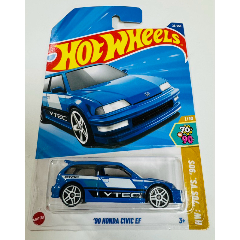 2024 Hot Wheels 90 HONDA CIVIC EF VTEC Blue Shopee Malaysia