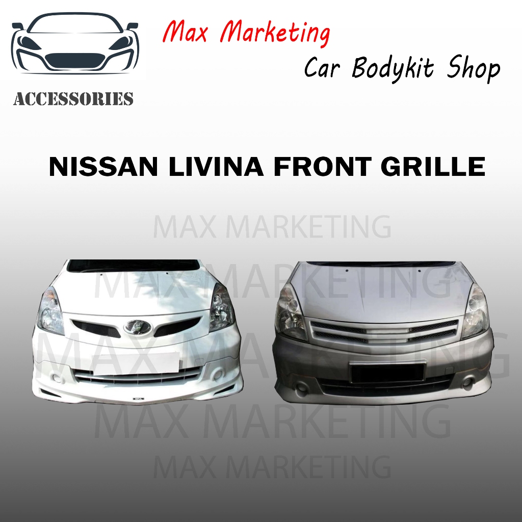 NISSAN LIVINA FRONT GRILLE WITH NETTING WITH LOGO IMPUL V1 OR V2 ABS ...