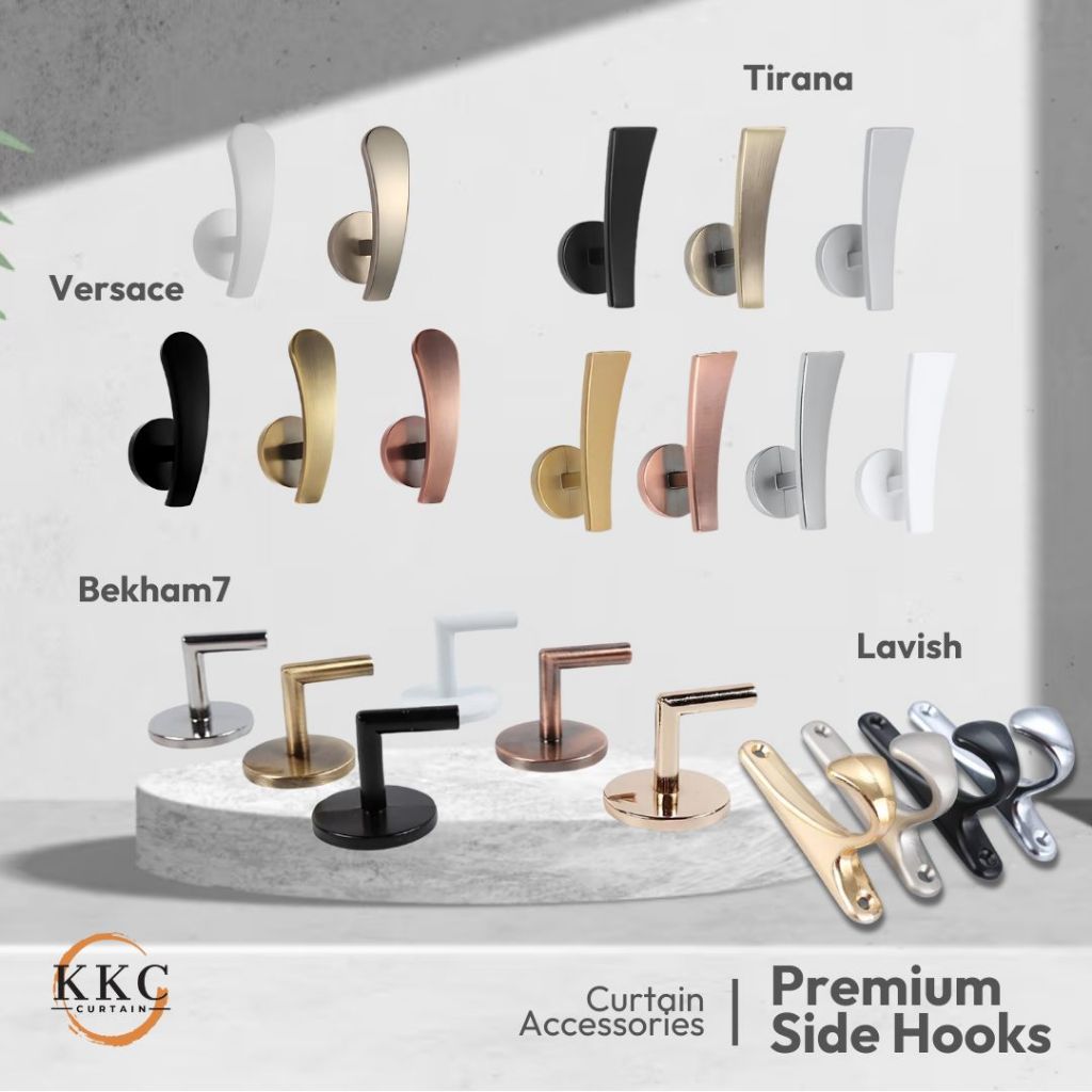 KKC 1 pair Minimalist Premium Curtain Side Hooks TieBack Hook Holdbacks ...