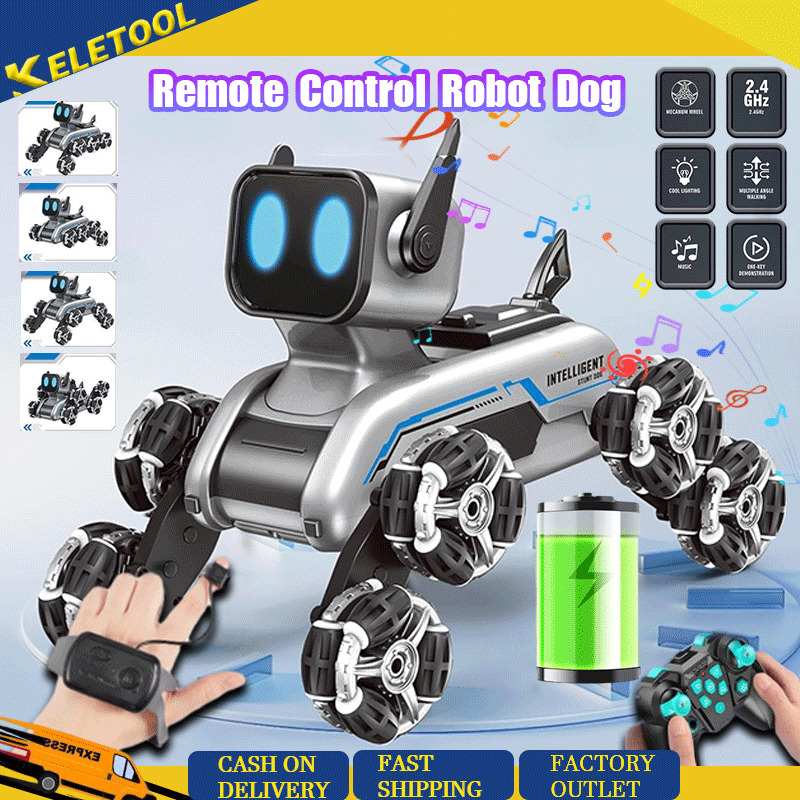 RC Robot Dog Electric Dual Remote Control Stunt Robot Dog RC Eight ...