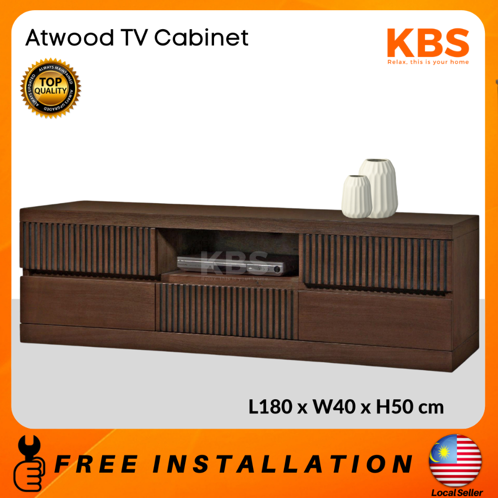 (FREE Installation + Shipping) KBS Atwood 6Ft TV Cabinet / Solid Wood ...