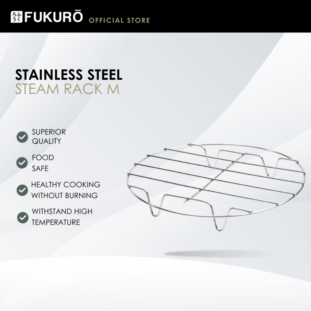 Fukuro Kitchen Stainless Steel Steam Rack - Size M (19.7cm) | Shopee ...