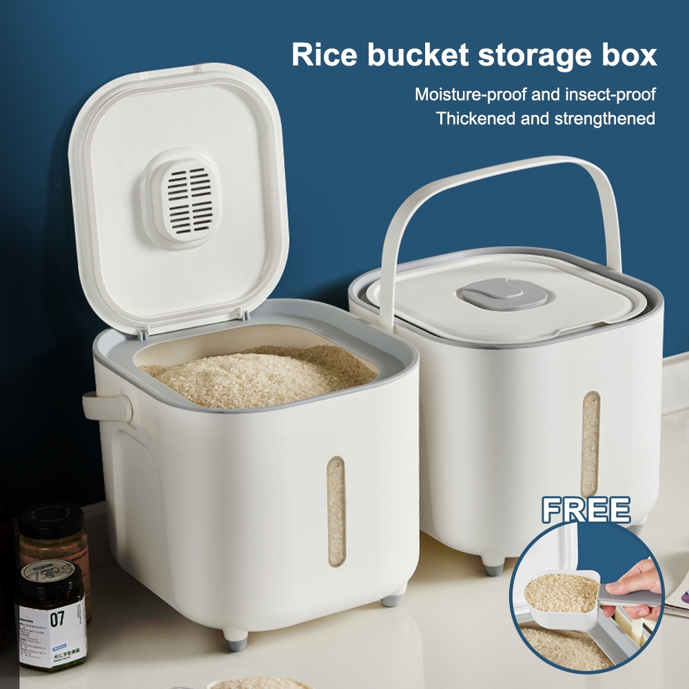 Rice bucket storage boxKotak penyimpanan makananInsect and moisture ...