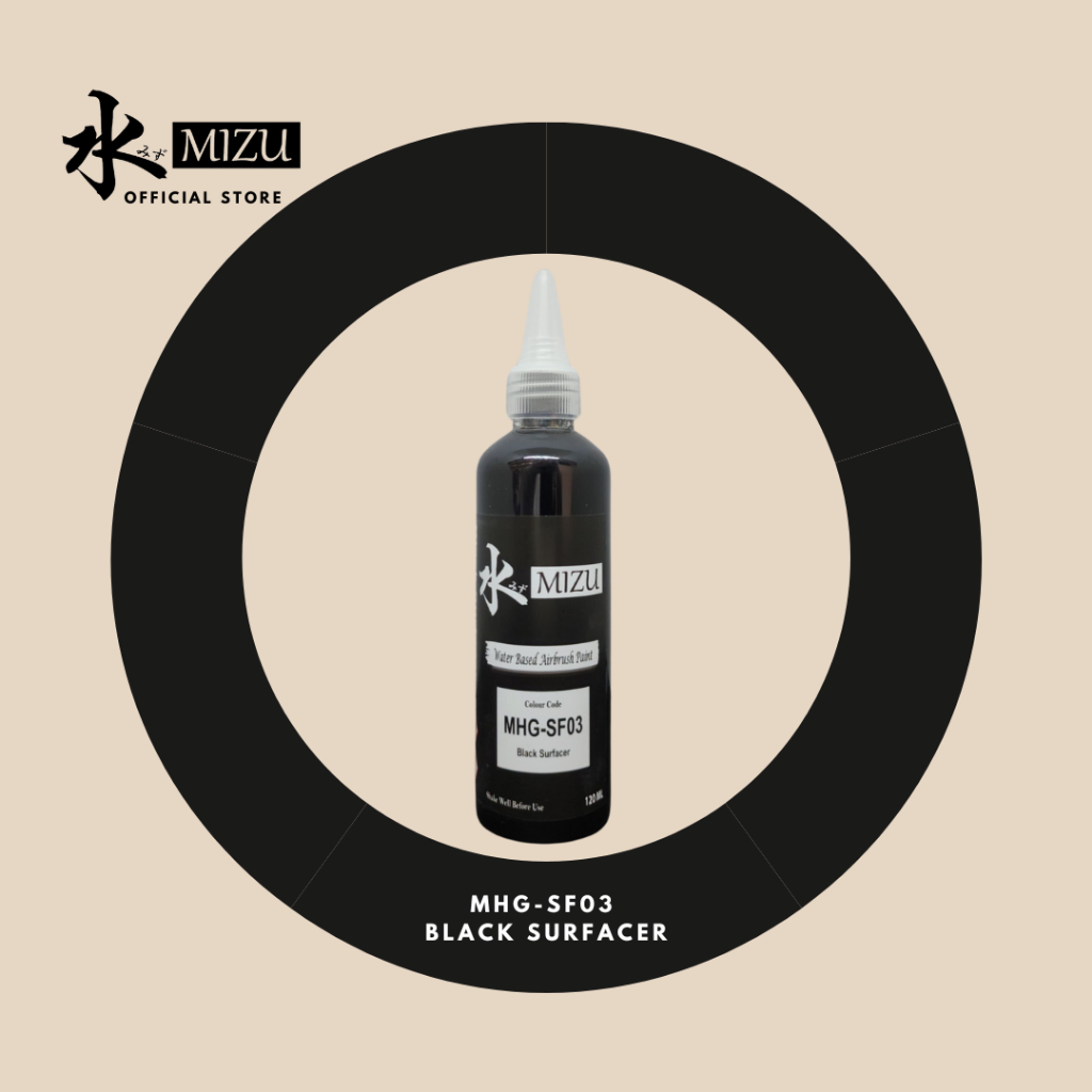 MIZU Surfacer Series MHGSF03 Black Surfacer Water Based Airbrush