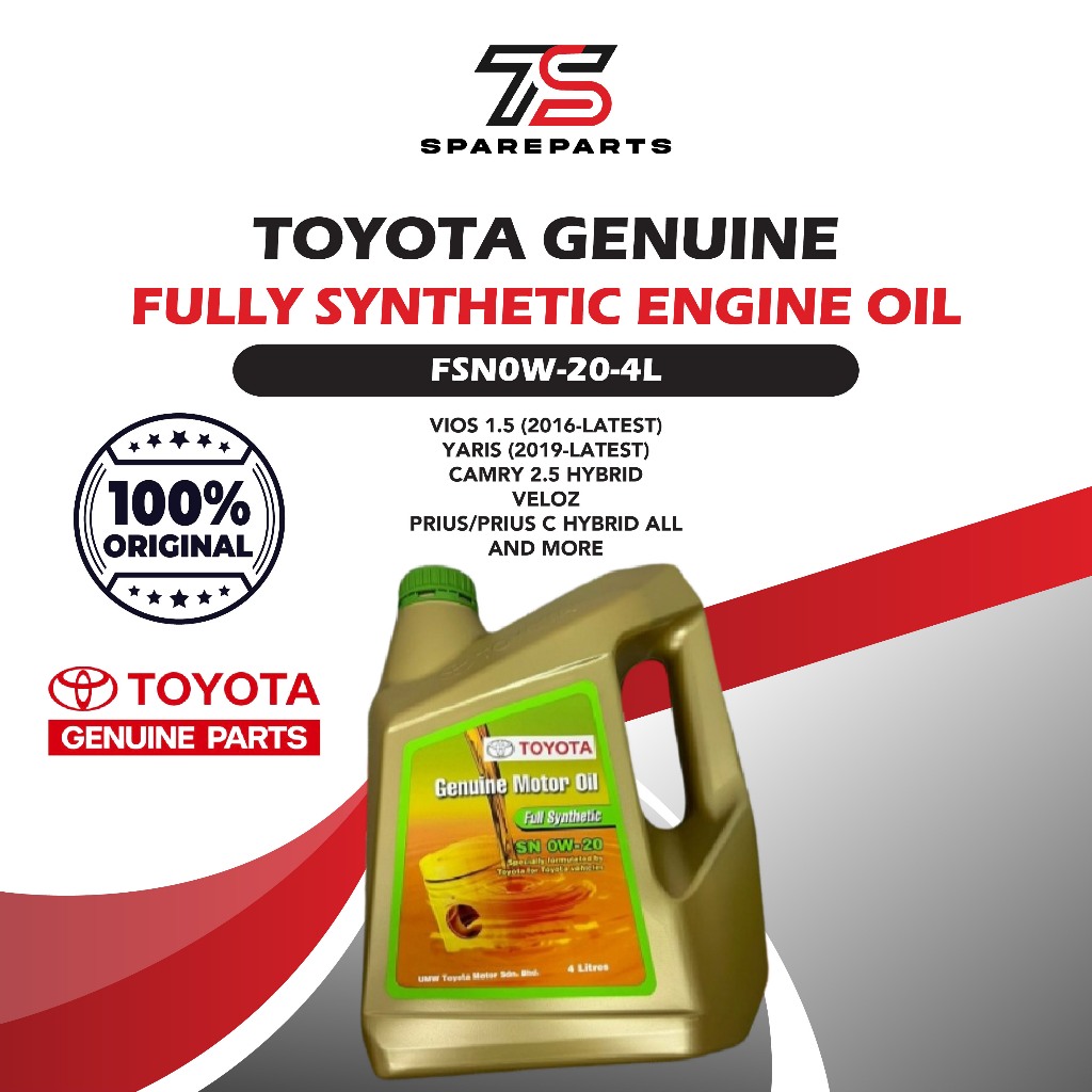 100% Original 0W20 Toyota Genuine Engine Oil Fully Synthetic 4L UMW ...
