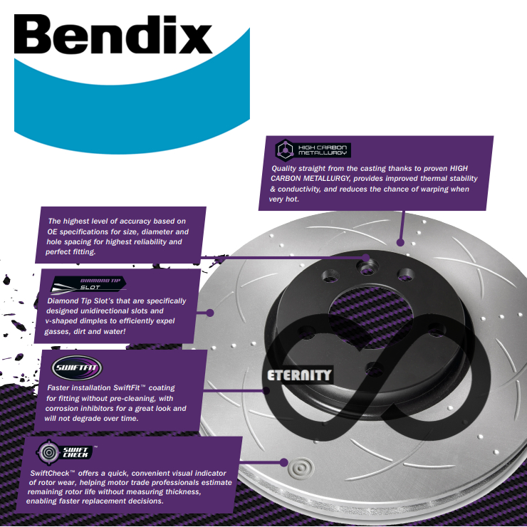 Original Bendix Ultimate+ BR9410ULT+ Front Disc Rotor - Toyota Vios ...