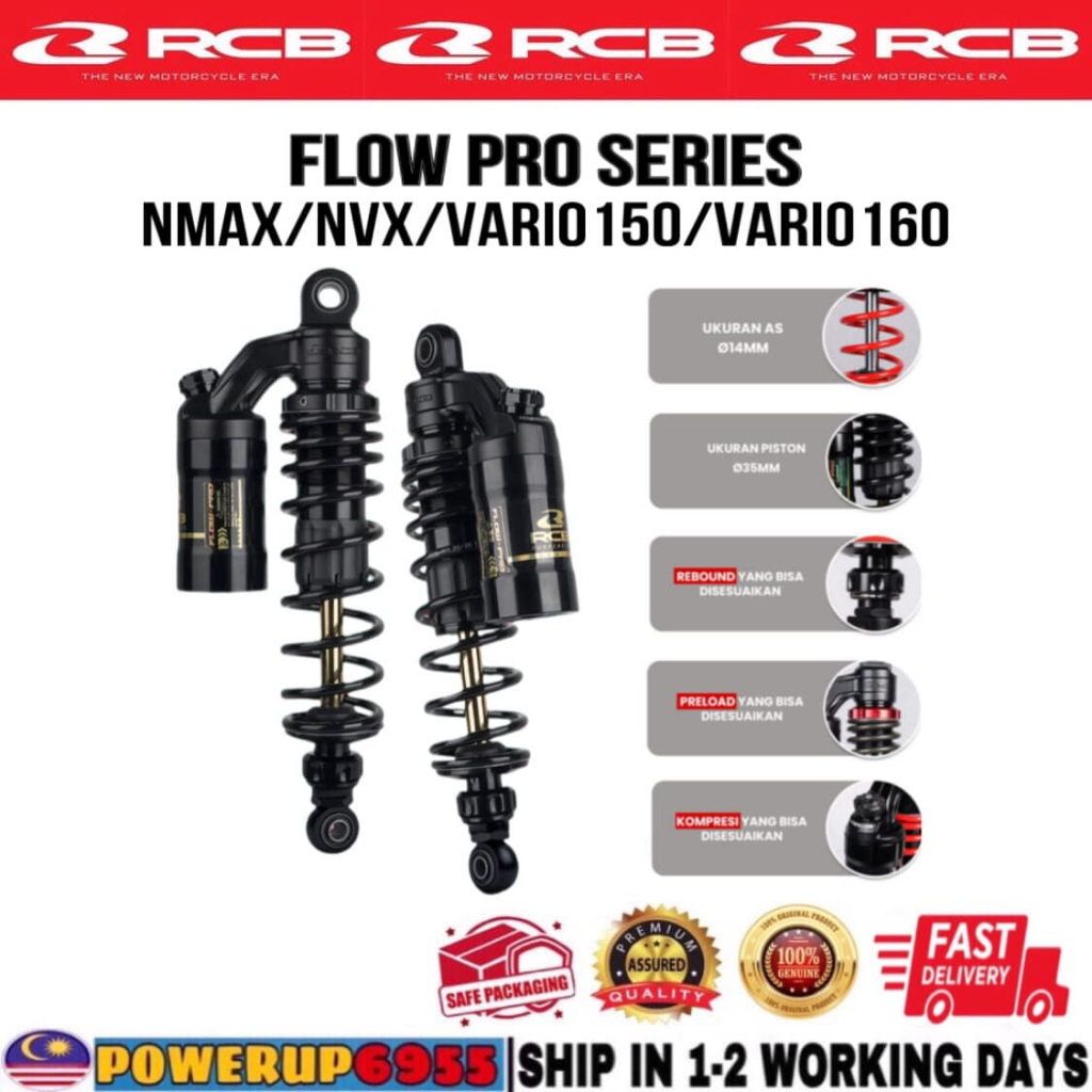 RCB FLOW PRO FLOW-PRO MONOSHOCK MONO SHOCK ABSORBER SUSPENSION NMAX155 ...