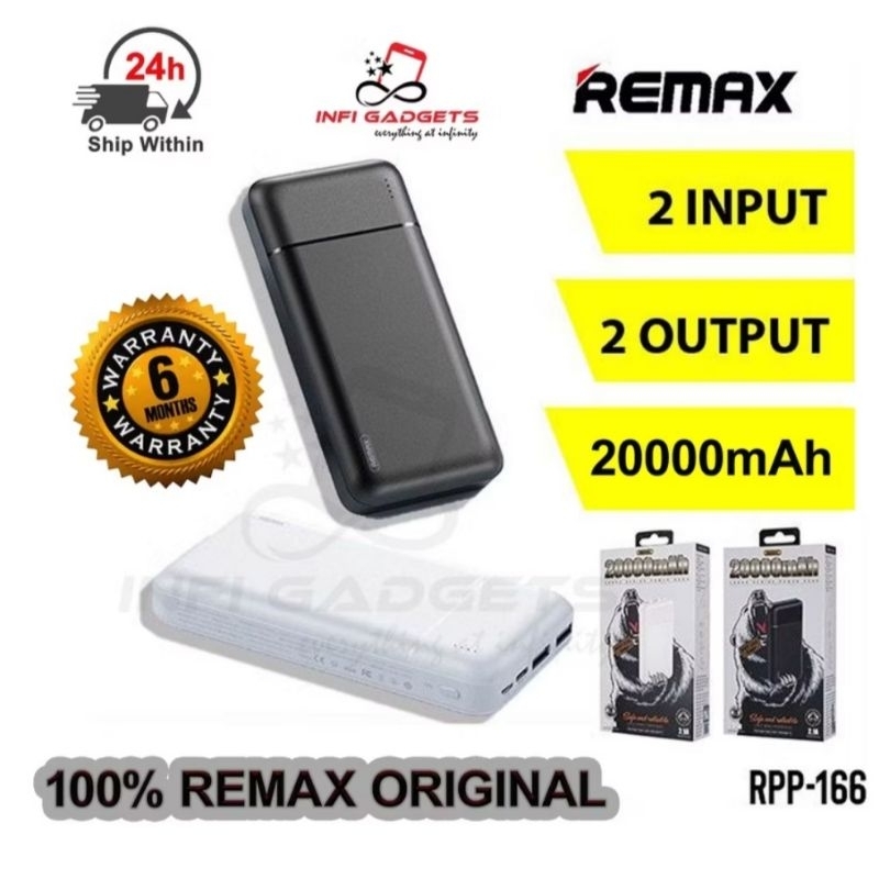 100% Original Remax RPP-166 Lango Series 20000mAh Power Bank 2.1A Dual ...
