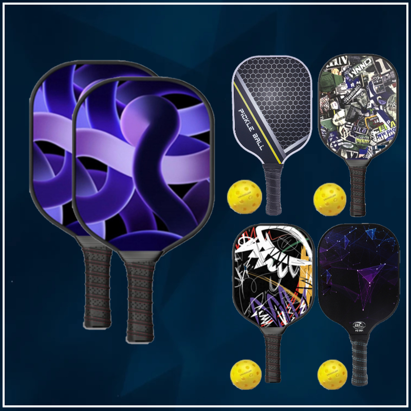 Carbon Fiber Pickleball Paddle Set USAPA Approved Fiberglass Surface ...